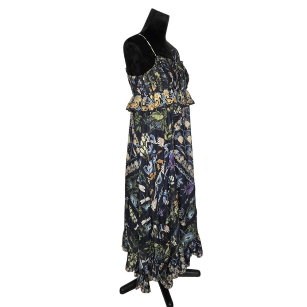 FARM Rio Winter Garden Pleated Lace Midi Dress Size S Floral Boho Romantic Party - Picture 3 of 9